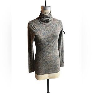 Peruvian connection XS grey printed turtleneck.